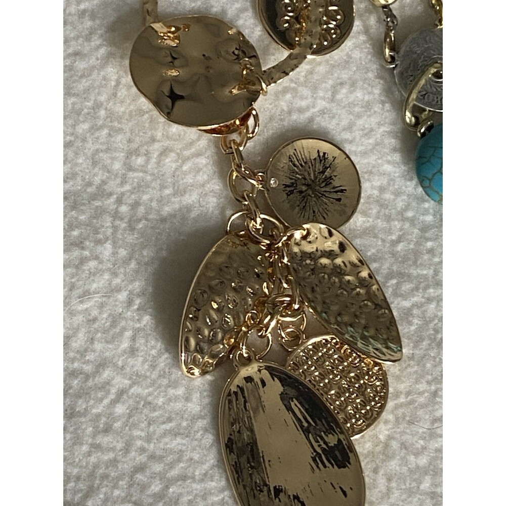 Lot of 10 Women’s Statement Necklaces  chokers Gold Tone Turquoise Pearl Boho - Picture 4 of 12